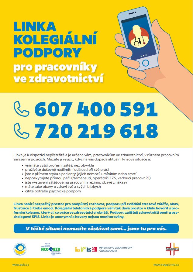 Linka kolegiální podpory pro pracovníky ve zdravotnictví