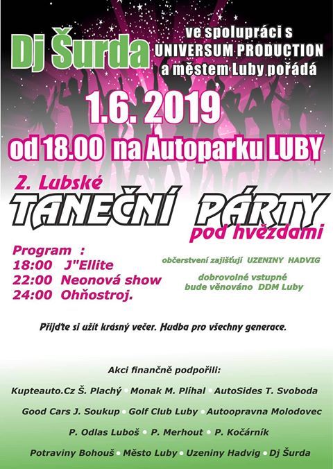 obrázek: Luby: Pozvánka na Taneční párty. Vstupné bude věnováno DDM