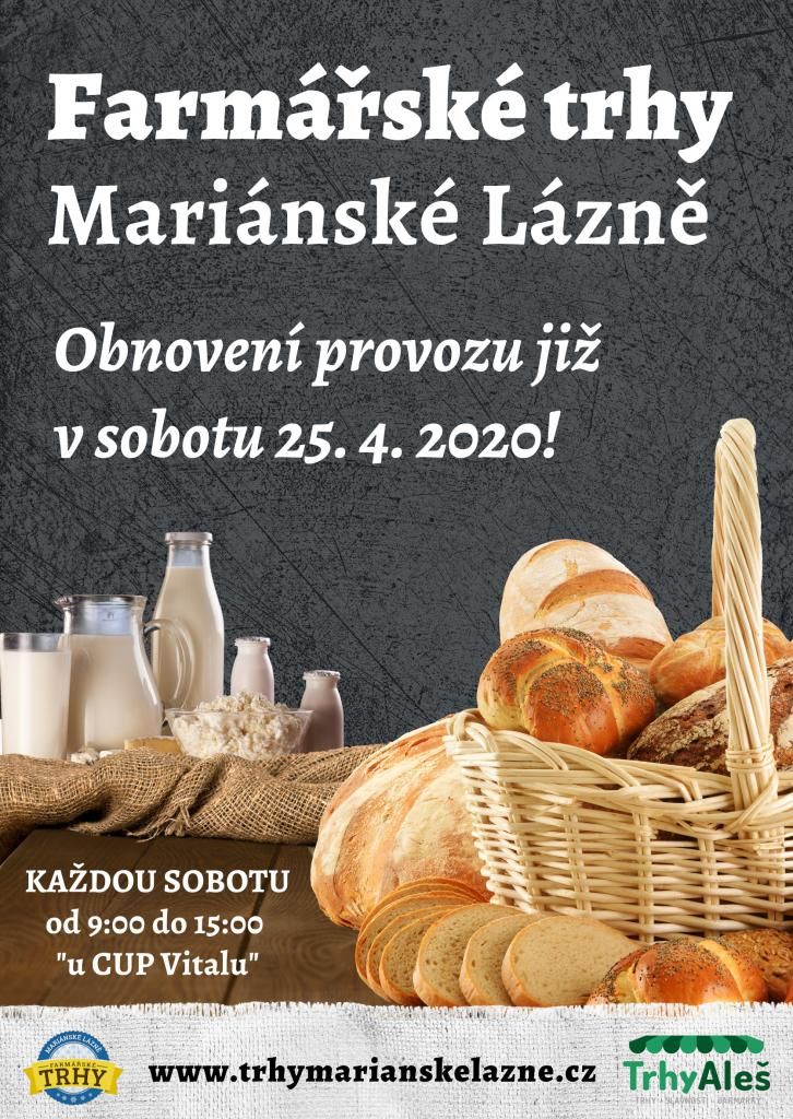 Mariánské Lázně: V sobotu se obnovují farmářské trhy