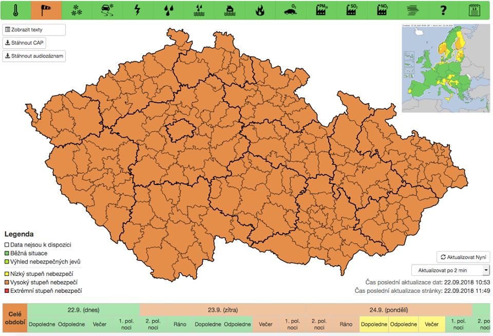 Meteorologové vydali výstrahu před velmi silným větrem