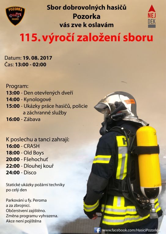 Nejdek: Dobrovolní hasiči pořádají oslavy k 115. výročí založení sboru