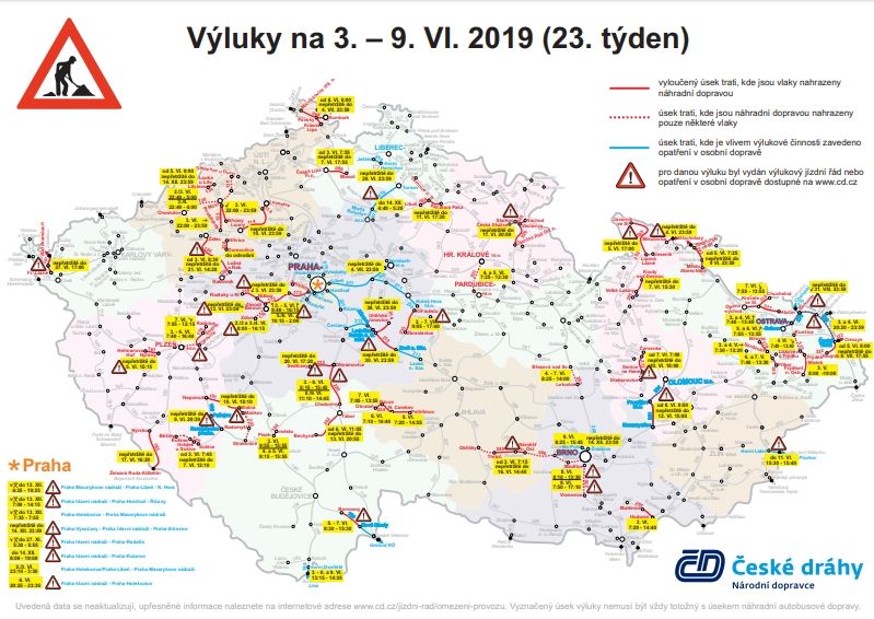 Region: Výluky na železnici