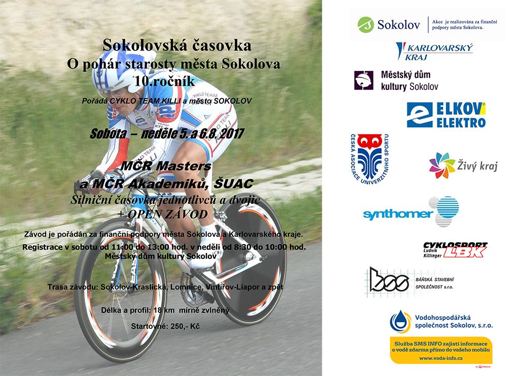 Sokolov: Cyklo team Killi zve na časovku o Pohár starosty města 