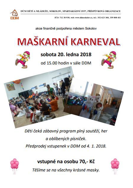 Sokolov: Dům dětí zve na karneval