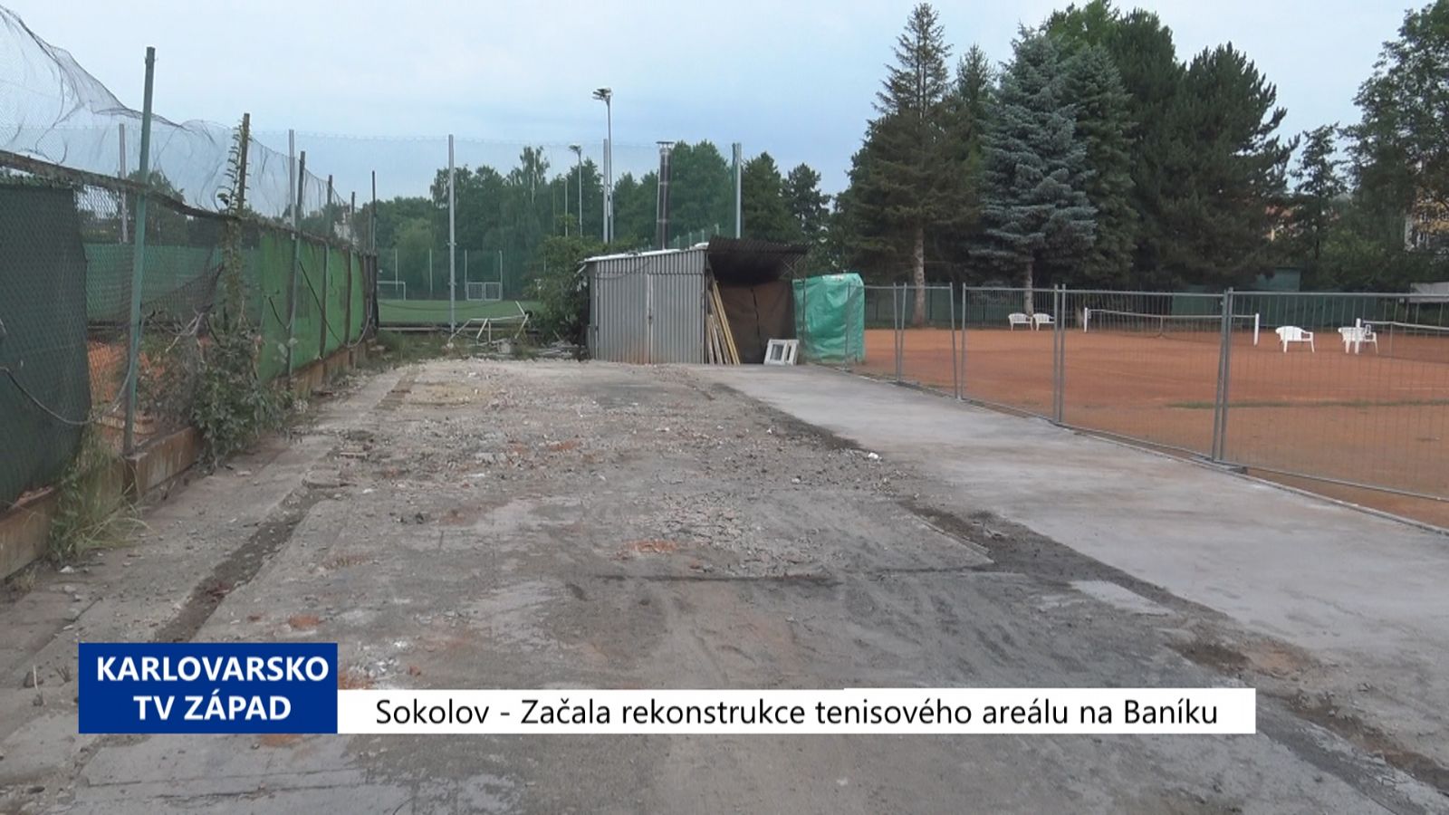 Sokolov: Začala rekonstrukce tenisového areálu na Baníku (TV Západ)