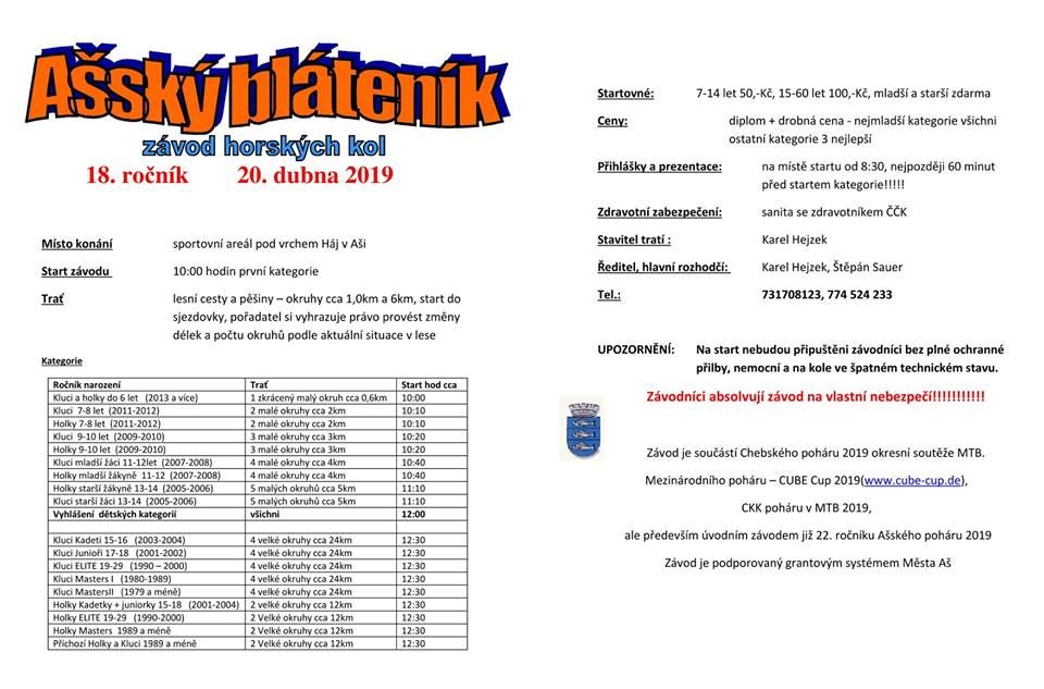 V sobotu se koná Ašský bláteník