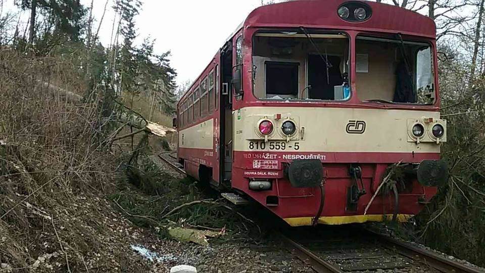 Záhořice: Vlak narazil do stromu