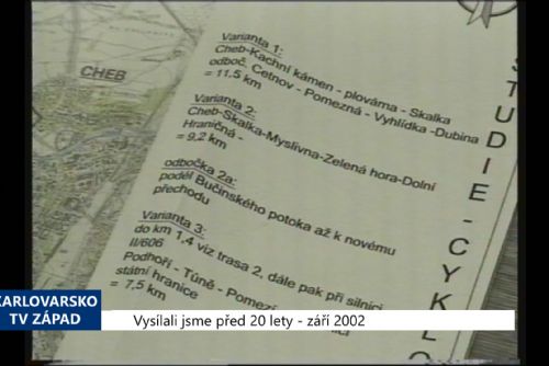 Foto: 2002 – Cheb: Příprava cyklostezky do Marktredwitz (TV Západ)