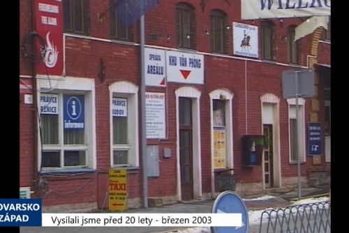 Foto: 2003 – Cheb: Anketa hledala využití tržnice Dragoun (TV Západ)