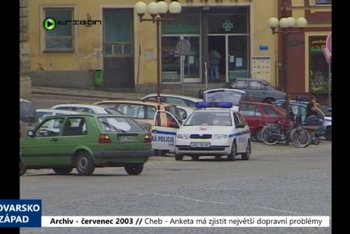 Foto: 2003 – Cheb: Anketa má zjistit největší dopravní problémy (TV Západ)