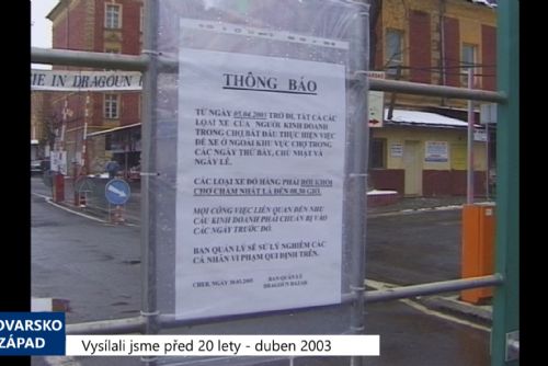 Foto: 2003 – Cheb: Město chce přitvrdit proti trhovcům v Dragounu (TV Západ)