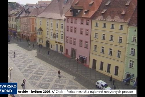 Foto: 2003 – Cheb: Petice nesnížila nájemné nebytových prostor (TV Západ)