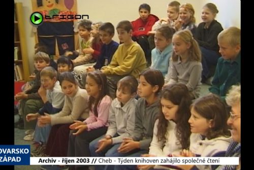 Foto: 2003 – Cheb: Týden knihoven zahájilo společné čtení (TV Západ)