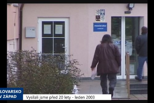 Foto: 2003 – Sokolov: Daňové příjmy za byly o 11 % vyšší než se očekávalo (TV Západ)