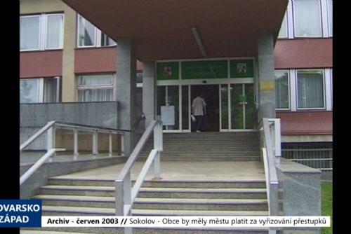 Foto: 2003 – Sokolov: Obce by měly městu platit za vyřizování přestupků (TV Západ)