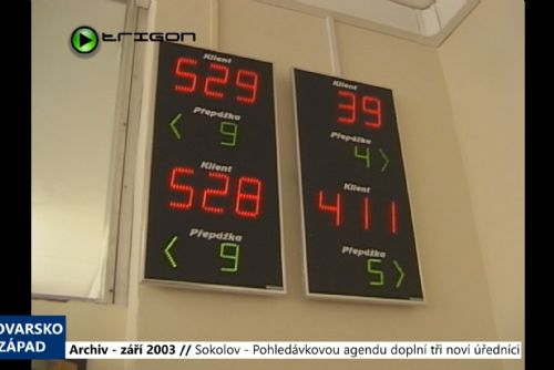 Foto: 2003 – Sokolov: Pohledávkovou agendu doplní tři noví úředníci (TV Západ)