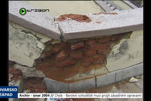 Foto: 2004 – Cheb: Barokní schodiště musí projít zásadními opravami (TV Západ)