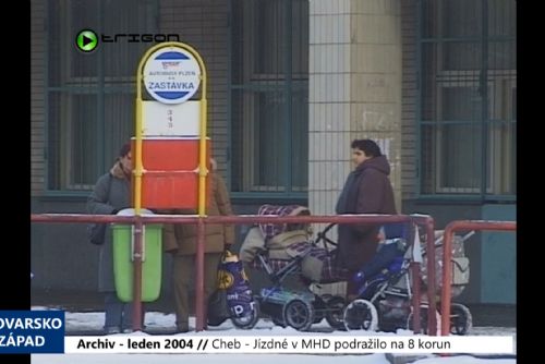 Foto: 2004 – Cheb: Jízdné v MHD podražilo na 8 korun (TV Západ)