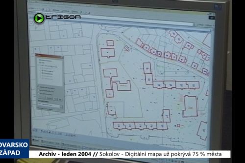 Foto: 2004 – Sokolov: Digitální mapa už pokrývá 75 % města (TV Západ)