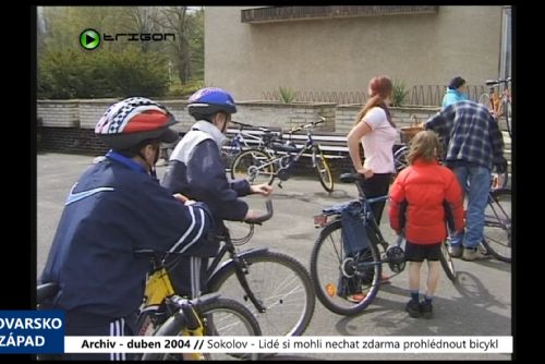 obrázek:2004 – Sokolov: Lidé si mohli nechat zdarma prohlédnout bicykl (TV Západ)