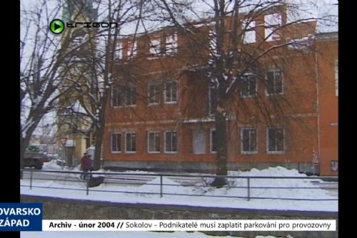 Foto: 2004 – Sokolov: Podnikatelé musí zaplatit parkování pro provozovny (TV Západ)