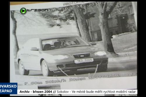 Foto: 2004 – Sokolov: Ve městě bude měřit rychlost mobilní radar (TV Západ)