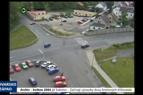 Foto: 2004 – Sokolov: Začínají výstavby dvou kruhových křižovatek (TV Západ)