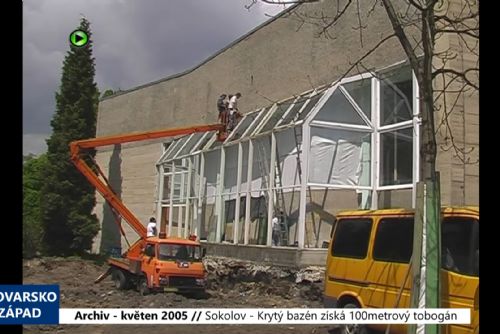 Foto: 2005 – Sokolov: Krytý bazén získá 100metrový tobogán (TV Západ)