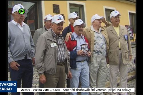Foto: 2005 – Cheb: Američtí druhováleční veteráni přijeli na oslavy (TV Západ)