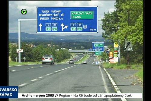 obrázek:2005 – Region: Na R6 bude od září zpoplatněný úsek (TV Západ)