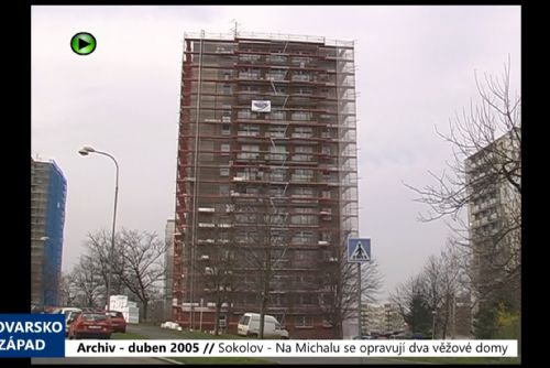 Foto: 2005 – Sokolov: Na Michalu se opravují dva věžové domy (TV Západ)