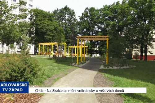 obrázek:Cheb: Na Skalce se mění vnitrobloky u věžových domů (TV Západ)