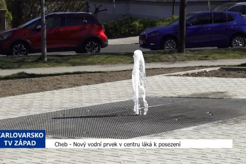 obrázek:Cheb: Nový vodní prvek v centru láká k posezení (TV Západ)