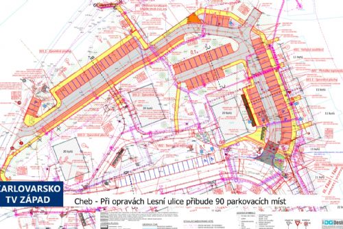Foto: Cheb: Při opravách Lesní ulice přibude 90 parkovacích míst (TV Západ)