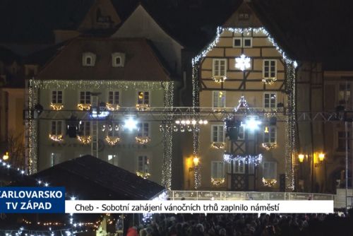 Foto: Cheb: Sobotní zahájení vánočních trhů zaplnilo náměstí (TV Západ)