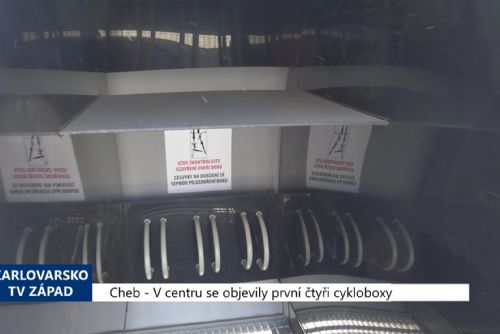 Foto: Cheb: V centru se objevily první čtyři cykloboxy (TV Západ)