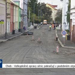 Cheb: Velkoplošné opravy silnic pokračují v podobném objemu (TV Západ)