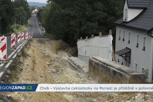 obrázek:Cheb: Výstavba cyklostezky na Pomezí je přibližně v polovině (TV Západ)