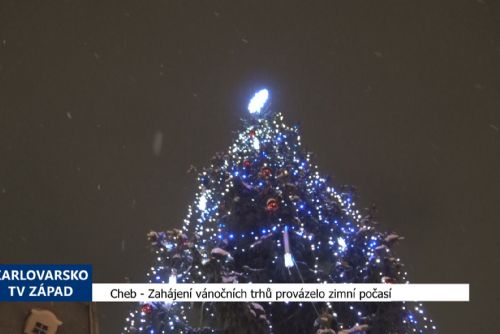 Foto: Cheb: Zahájení vánočních trhů provázelo zimní počasí (TV Západ)