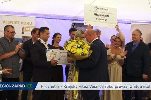 obrázek:Hroznětín: Krajský vítěz Vesnice roku převzal Zlatou stuhu (TV Západ)