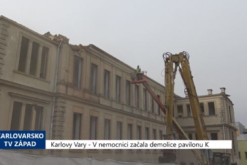Foto: Karlovy Vary: V nemocnici začala demolice pavilonu K (TV Západ)