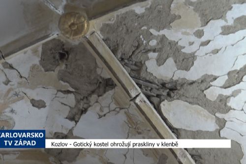 Foto: Kozlov: Gotický kostel ohrožují praskliny v klenbě (TV Západ)