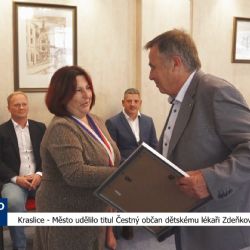 Kraslice: Město udělilo titul Čestný občan dětskému lékaři Zdeňkovi Zýkovi (TV Západ)