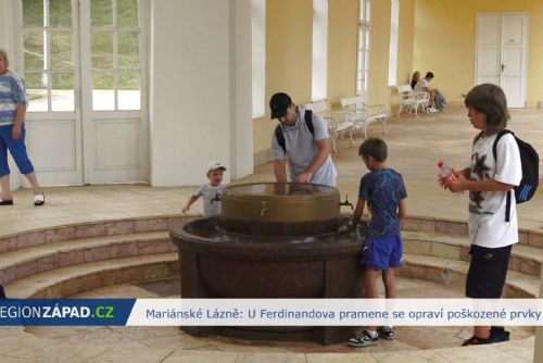 obrázek:Mariánské Lázně: U Ferdinandova pramene se opraví poškozené prvky (TV Západ)