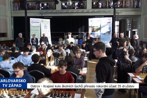 obrázek:Ostrov: Krajské kolo školních šachů přineslo rekordní účast 35 družstev (TV Západ)