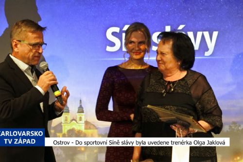 obrázek:Ostrov: Na plese sportovců byla uvedena do Síně slávy trenérka Olga Jaklová (TV Západ)