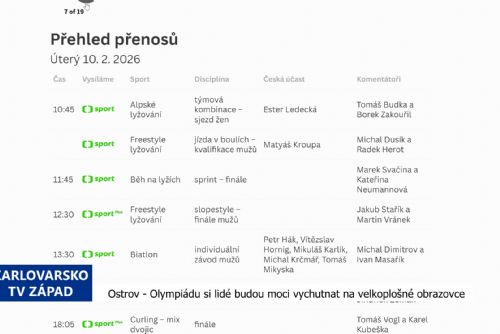 obrázek:Ostrov: Olympiádu si lidé budou moci vychutnat na velkoplošné obrazovce (TV Západ)