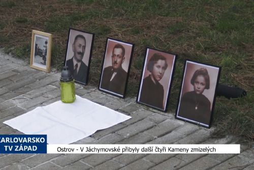 obrázek:Ostrov: V Jáchymovské ulici přibyly další čtyři Kameny zmizelých (TV Západ)