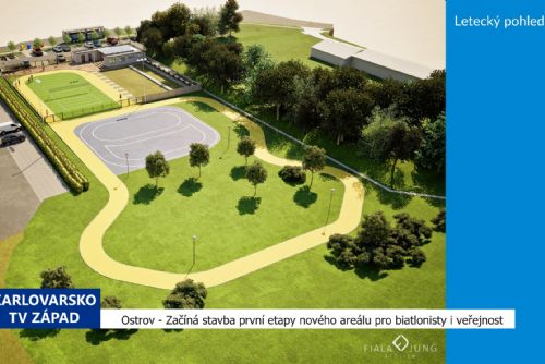 obrázek:Ostrov: Začíná stavba první etapy nového areálu pro biatlonisty i veřejnost (TV Západ)