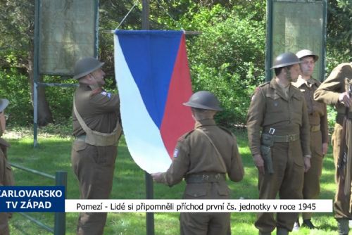 Foto: Pomezí: Lidé si připomněli příchod první čs. jednotky v roce 1945 (TV Západ)